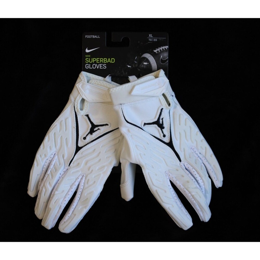 Nike Jordan Superbad Football Gloves Men’s XL White Black Magnigrip DX4476 NWT